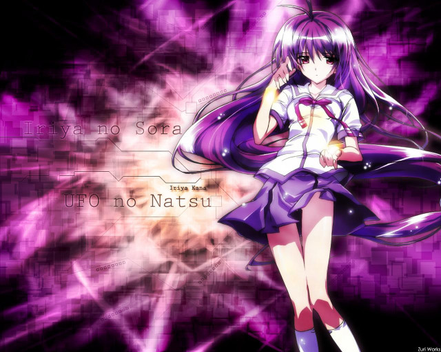 Girl purple dress starry background free wallpaper for desktop - medium preview image
