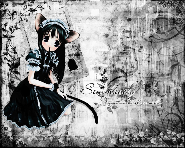 Girl cat knife gothic anime free wallpaper for desktop - medium preview image