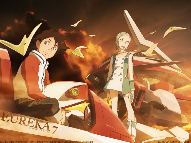 Sky motorcycle birds fire anime free wallpaper for desktop - medium preview image