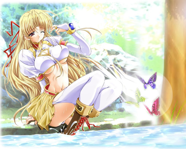 Woman white outfit stump bird free wallpaper for desktop - medium preview image