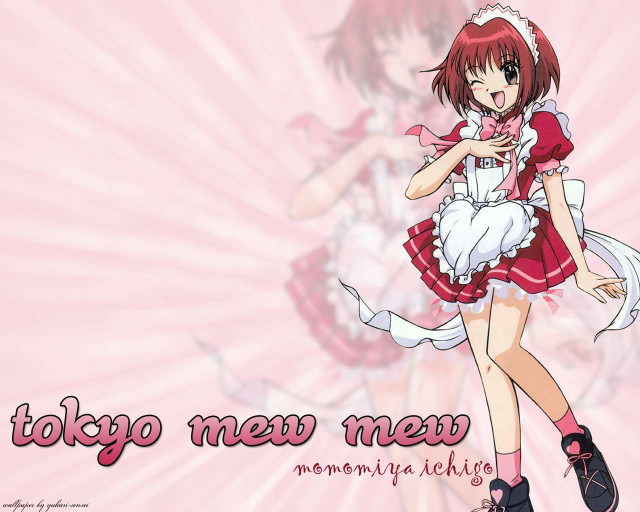 Girl red dress maid pink free wallpaper for desktop - medium preview image