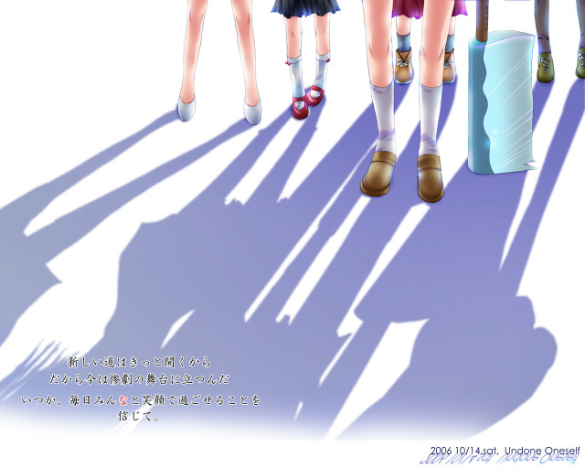 Group shadow schoolgirls uniform skirts free wallpaper for desktop - medium preview image