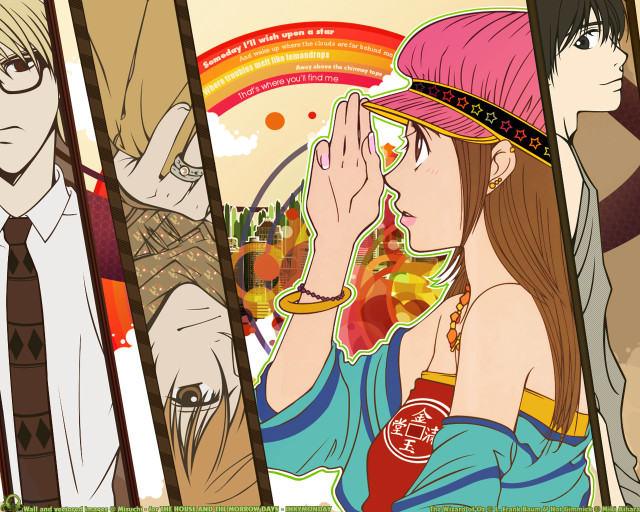 Pink hat formal anime characters free wallpaper for desktop - medium preview image