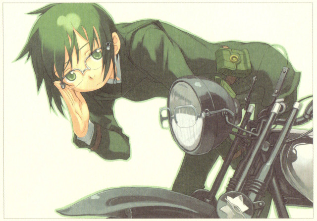 Green man motorcycle portrait eyewear free wallpaper for desktop - medium preview image