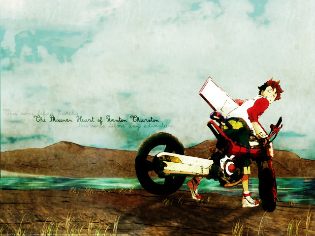 Motorcycle beach romanticism anime man free wallpaper for desktop - medium preview image