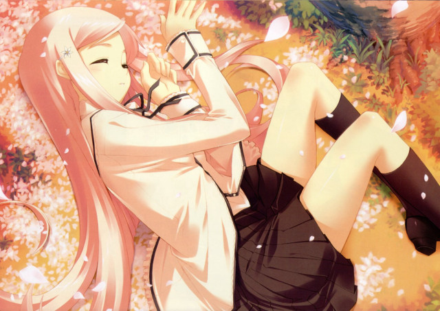 Woman wine autumn cherry blossoms free wallpaper for desktop - medium preview image