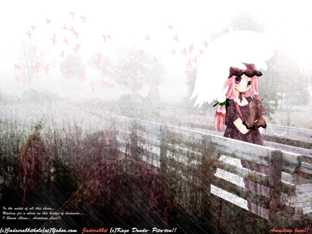 Girl umbrella rain cat bird free wallpaper for desktop - medium preview image