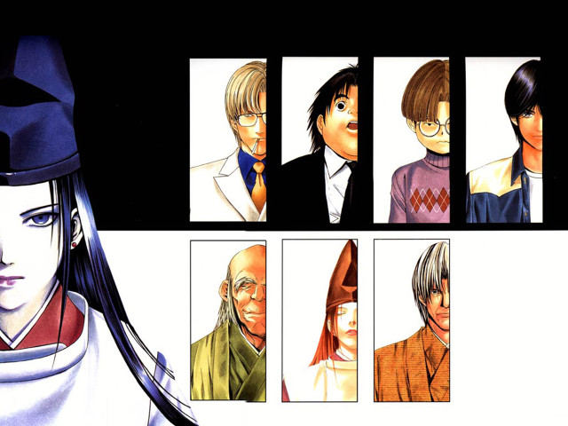 Anime group hats glasses suit free wallpaper for desktop - medium preview image