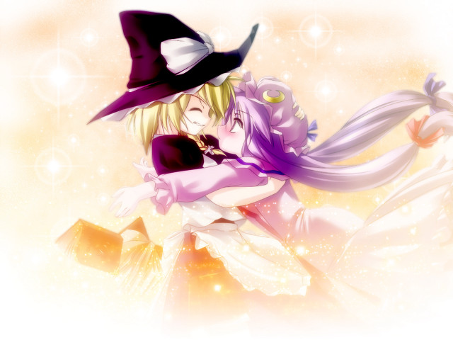 Anime hug purple dress witch free wallpaper for desktop - medium preview image