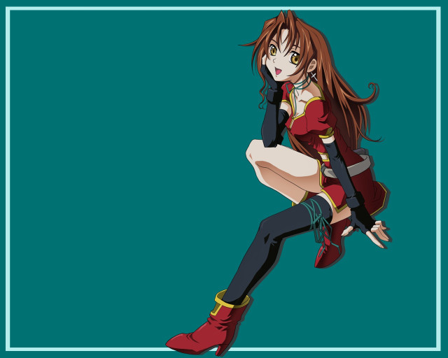 Woman red dress boots blue free wallpaper for desktop - medium preview image