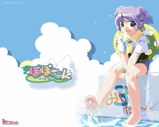 Girl cat sitting pool bandaid free wallpaper for desktop - medium preview image