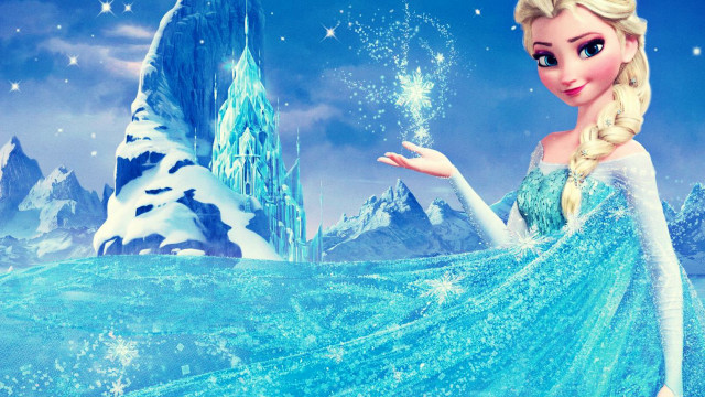 Frozen princess blue dress castle free wallpaper for desktop - medium preview image