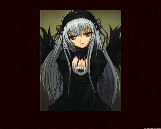 Anime white hair gothic tarot free wallpaper for desktop - medium preview image