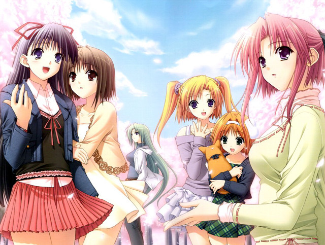 Girls clouds starry sky manga free wallpaper for desktop - medium preview image