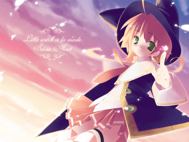 Anime girl hat coat finger free wallpaper for desktop - medium preview image