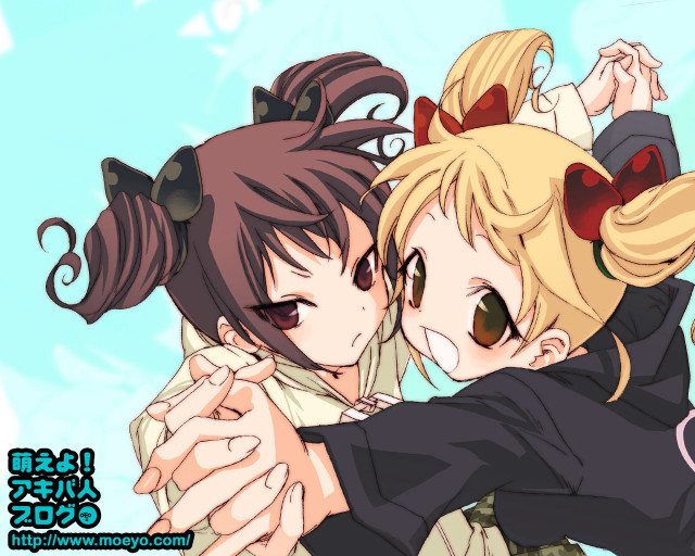 Anime girls hugging yayoi kasuma free wallpaper for desktop - medium preview image