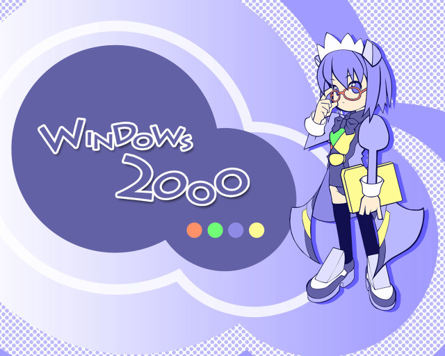 Cartoon character windows2000 thought bubble free wallpaper for desktop - medium preview image
