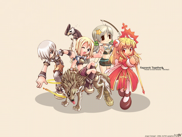 Anime group cat dog maple free wallpaper for desktop - medium preview image