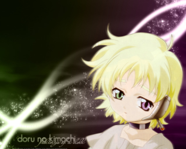 Blonde anime girl phone green free wallpaper for desktop - medium preview image