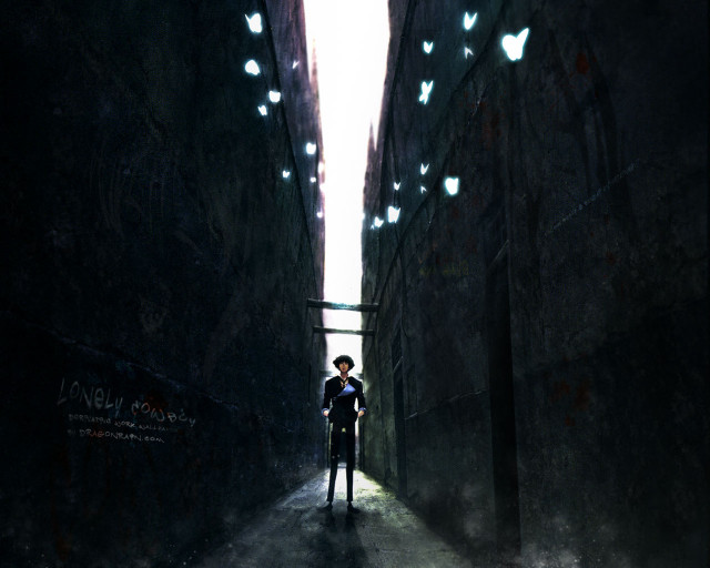 Alleyway graffiti planet night star free wallpaper for desktop - medium preview image