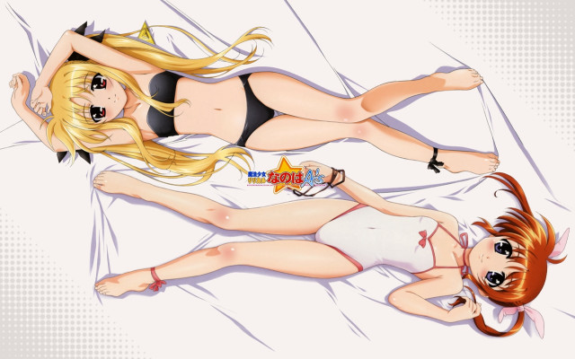 Two girls bikini bed cartoon free wallpaper for desktop - medium preview image