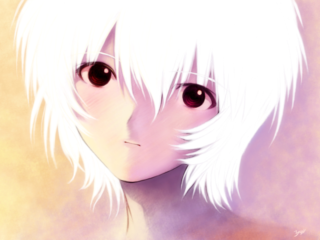 White hair anime girl pink free wallpaper for desktop - medium preview image
