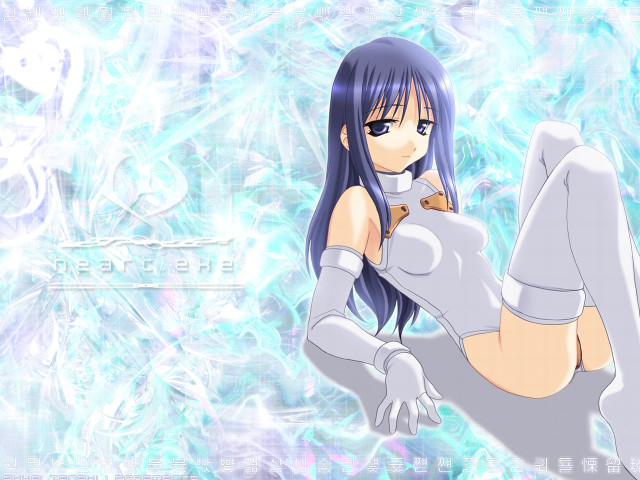 Anime girl white dress stockings free wallpaper for desktop - medium preview image