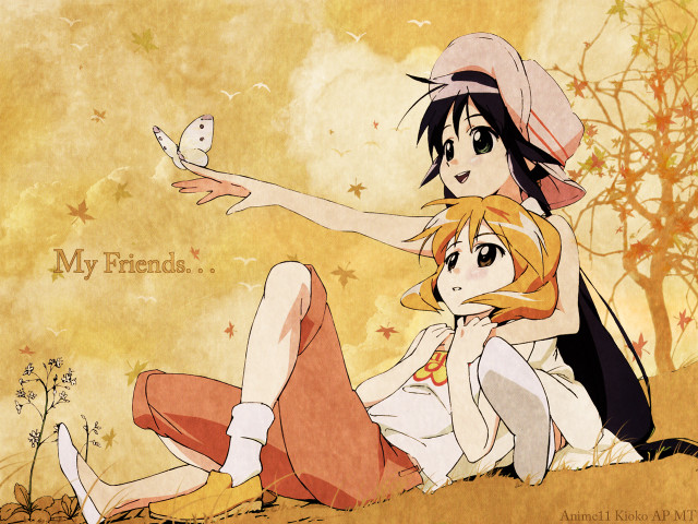 Anime couple bird tree blush free wallpaper for desktop - medium preview image