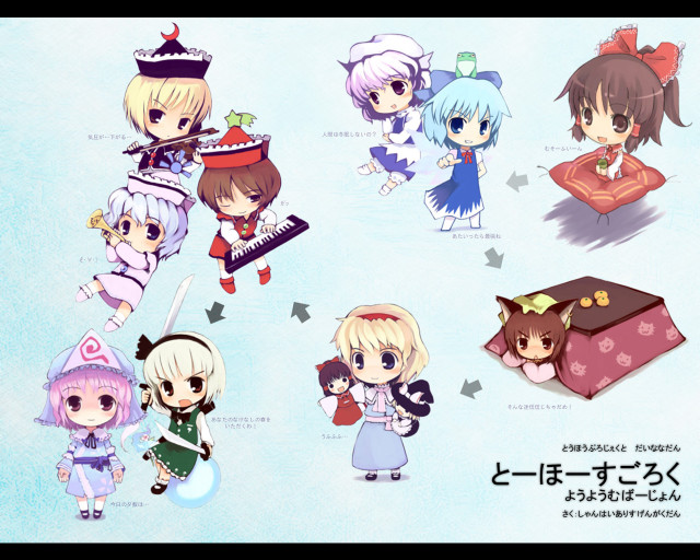 Anime girls hats food puzzle #2 free wallpaper for desktop - medium preview image