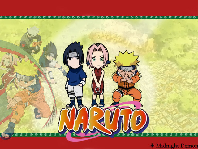 Naruto group cartoon characters poster free wallpaper for desktop - medium preview image