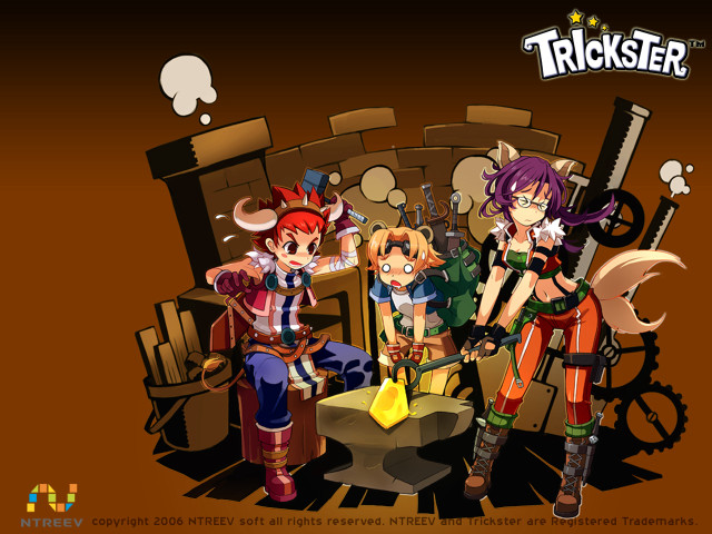 Cartoon characters wooden clock structure free wallpaper for desktop - medium preview image