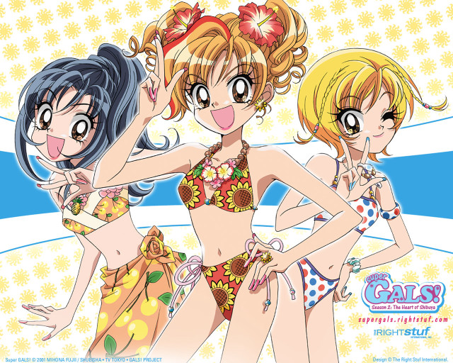 Anime girls bikinis flower nailart free wallpaper for desktop - medium preview image