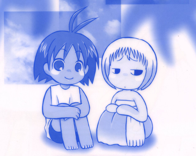 Anime couple blue sky clouds free wallpaper for desktop - medium preview image