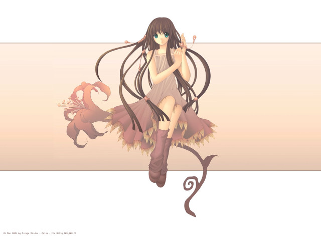 Woman dragon tail anime bangs free wallpaper for desktop - medium preview image