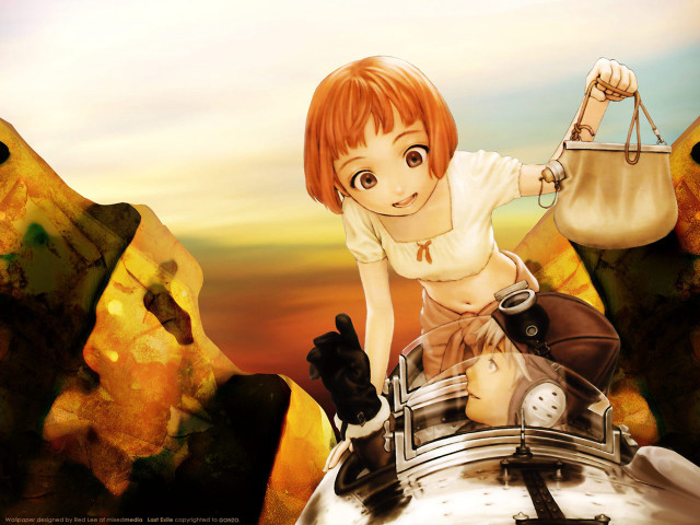 Redhair girl playing drum desert free wallpaper for desktop - medium preview image