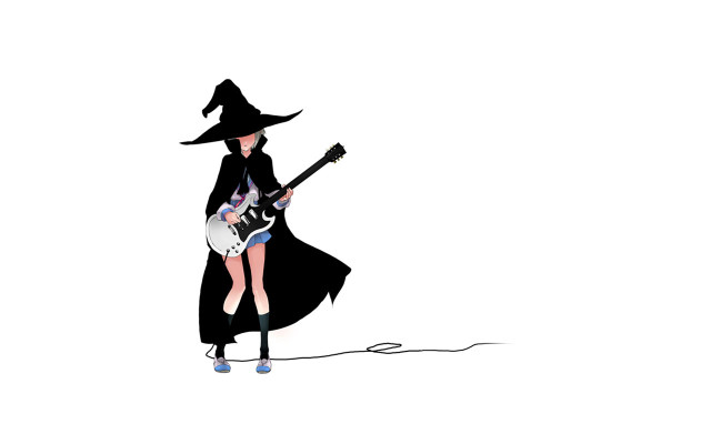 Witch guitar singer anime vector free wallpaper for desktop - medium preview image