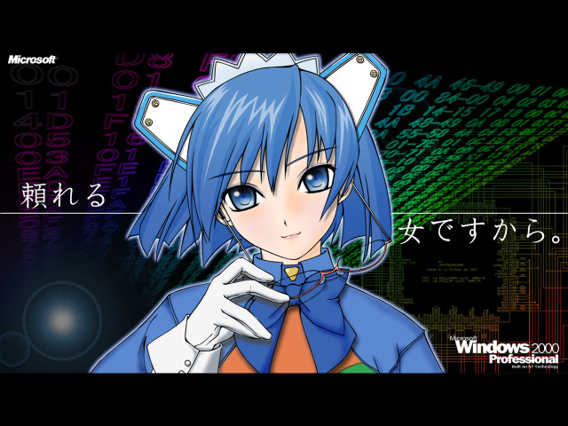 Anime bluehair catears smile bowtie free wallpaper for desktop - medium preview image