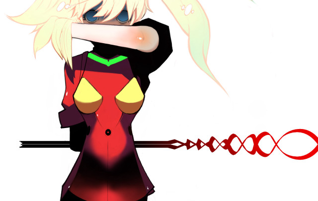 Yandere woman knife redyellow dress free wallpaper for desktop - medium preview image