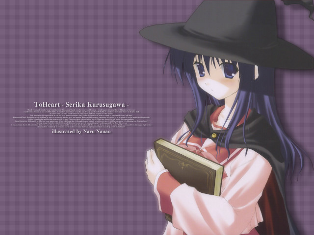 Girl hat book purple background free wallpaper for desktop - medium preview image