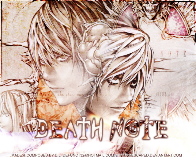 Anime couple gothic deathnote poster free wallpaper for desktop - medium preview image