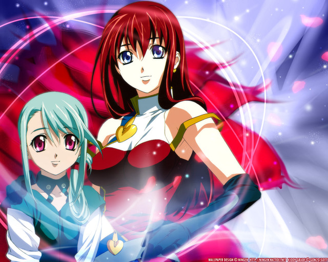 Anime girls hologram aqua green free wallpaper for desktop - medium preview image