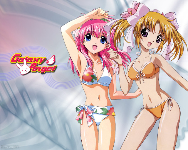 Anime girls bikinis wave sky #2 free wallpaper for desktop - medium preview image
