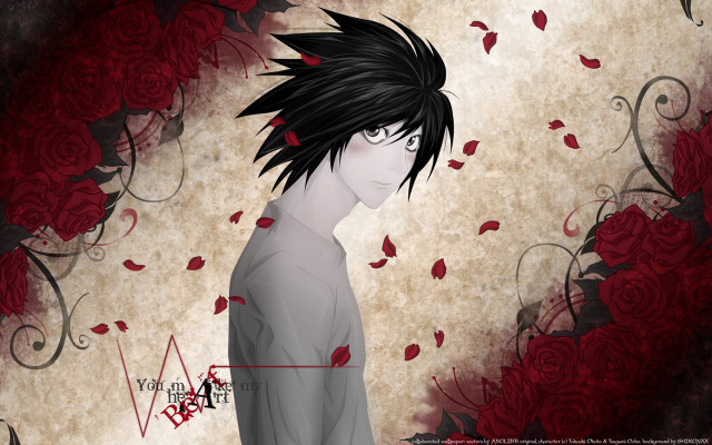Black hair rose wallflower gothic free wallpaper for desktop - medium preview image