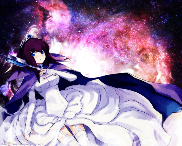 Galaxy woman white dress sword free wallpaper for desktop - medium preview image