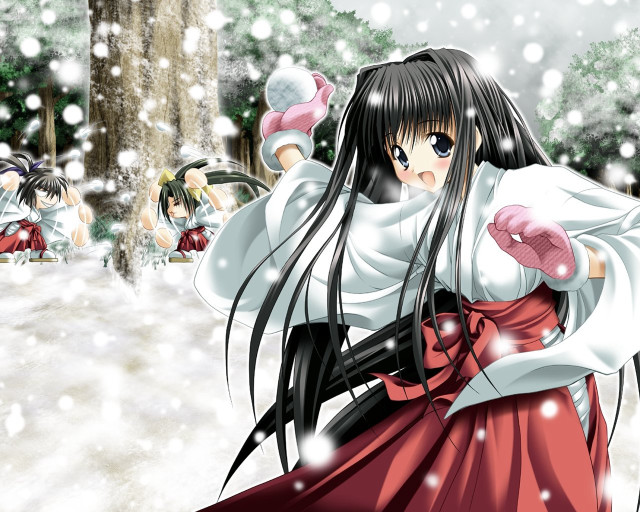 Dancing woman snow christmas miko free wallpaper for desktop - medium preview image