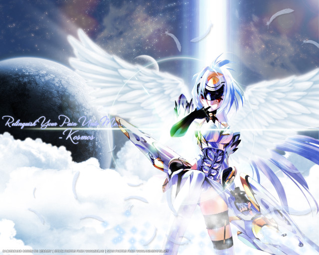 Girl wings sword cloud stars free wallpaper for desktop - medium preview image