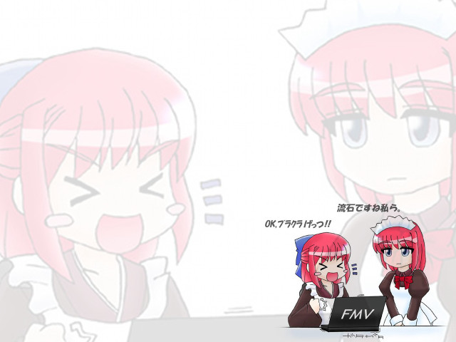 Two anime girls laptop siblings free wallpaper for desktop - medium preview image