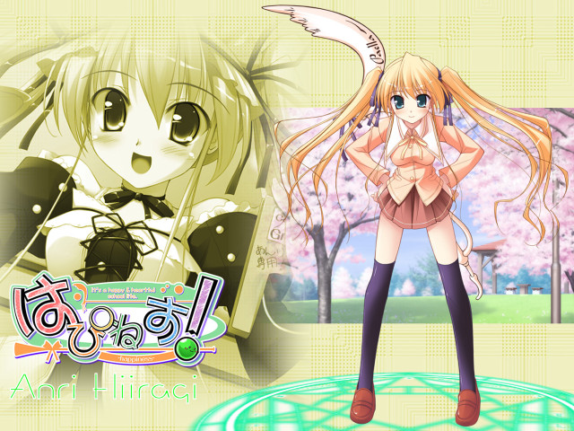 Girl blonde twintails cherryblossoms schooluniform free wallpaper for desktop - medium preview image
