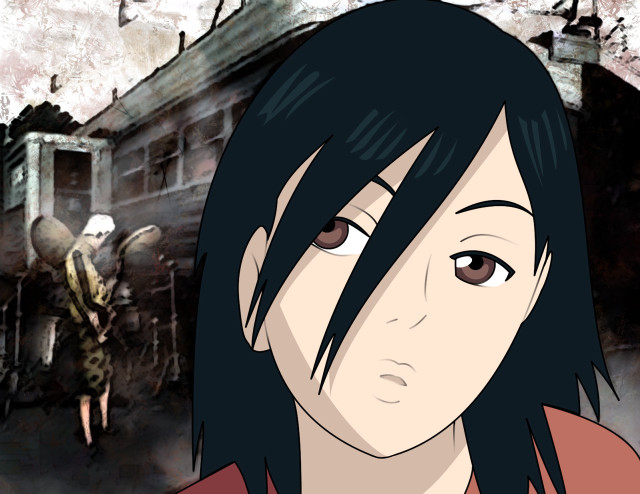 Woman black hair red shirt #6 free wallpaper for desktop - medium preview image