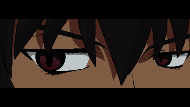 Closeup longhair redeyes blackhair anime free wallpaper for desktop - medium preview image